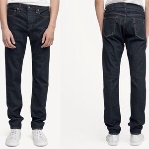 Rag & Bone Fit 2 in Rinse Selvedge blue denim jeans men 34 x 30.5